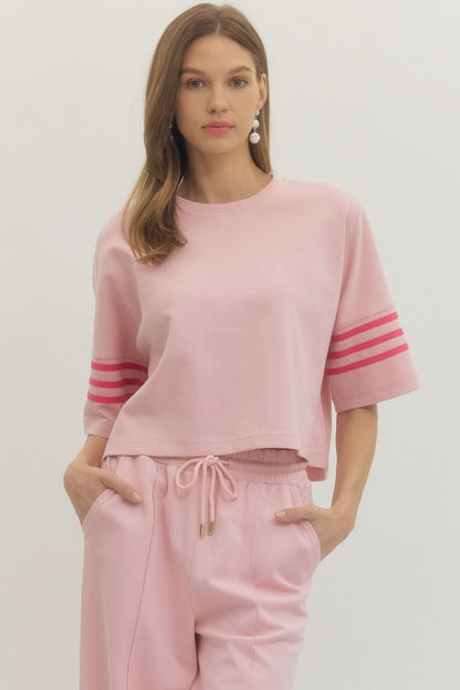 Dakota Stripe Sleeve Lounge Top