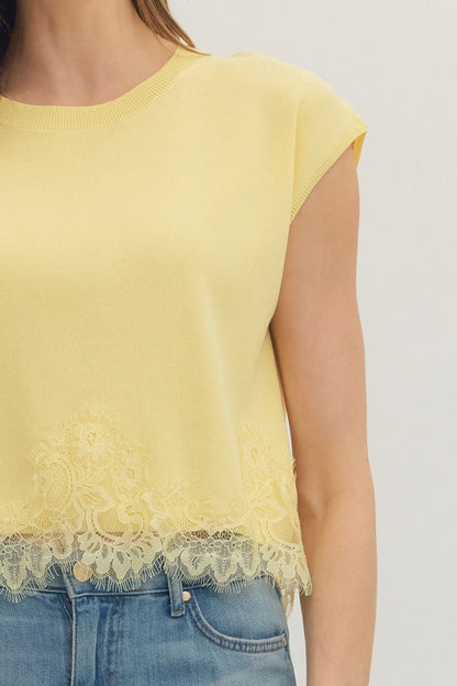 Lace Trim Boxy Tee
