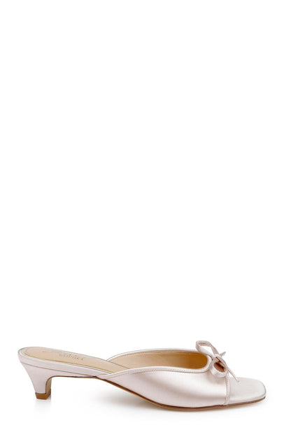 Champagne | Felisha Kitten Heel Slide Sandals Side