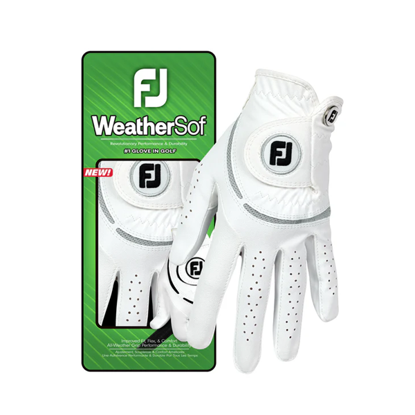FootJoy WeatherSof Mens Left Hand Glove - White/Grey