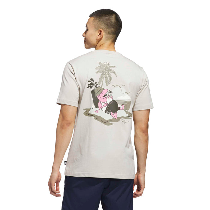 Adidas Golf Chip In Paradise Graphic T-Shirt - Beige