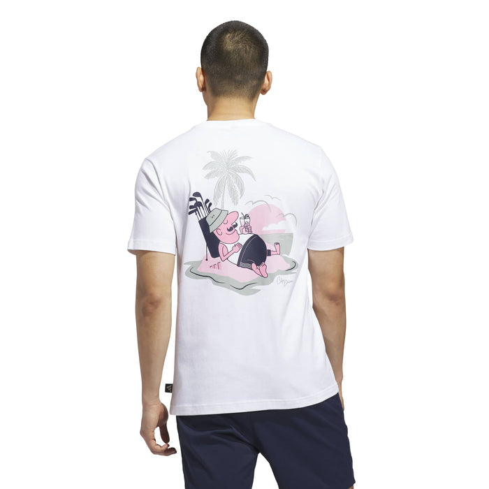 Adidas Golf Chip In Paradise Graphic T-Shirt - White