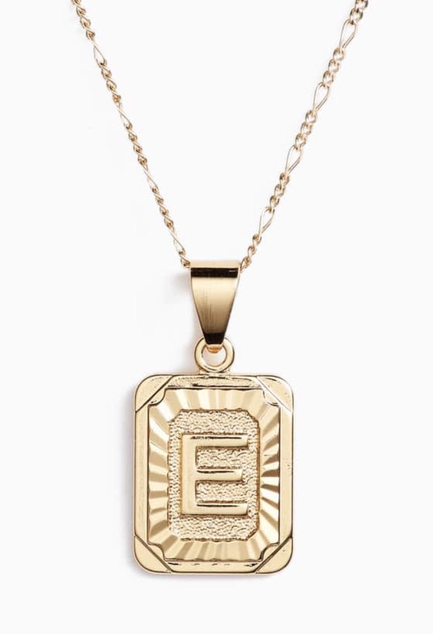 Bracha Initial Card Necklace