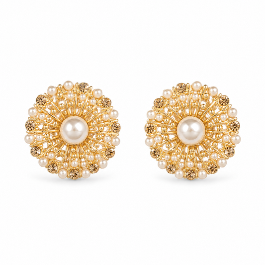 Janelle Pearl Burst Stud Earrings