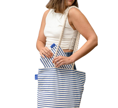 Inis Striped Beach Bag