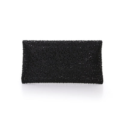 Black | Crystal Adorned Envelope Clutch Back