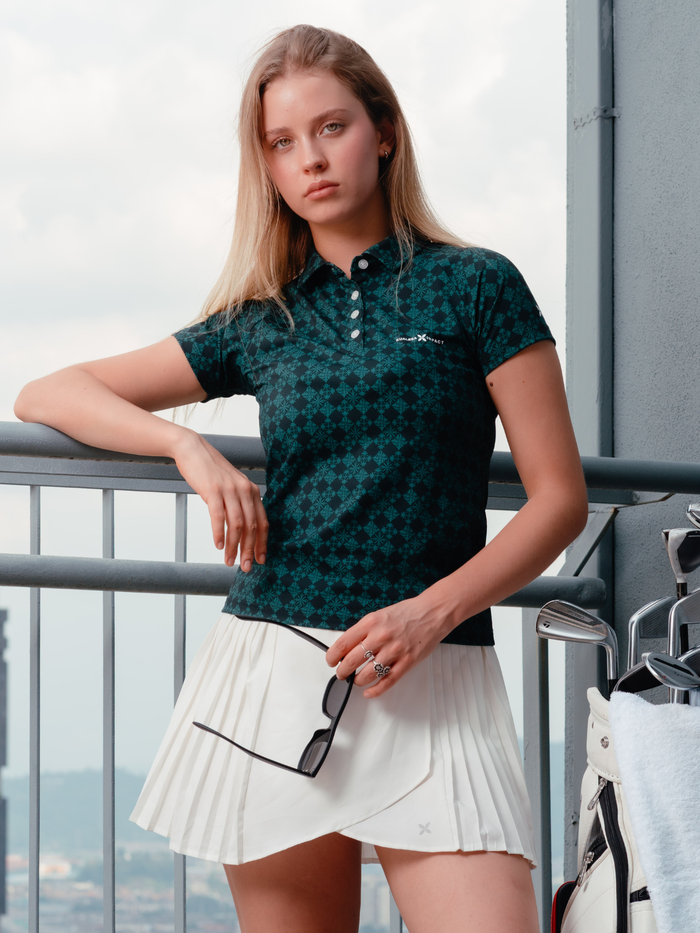 Kualesa Women's Batik Tribute Impact Polo - Ceplok Matah