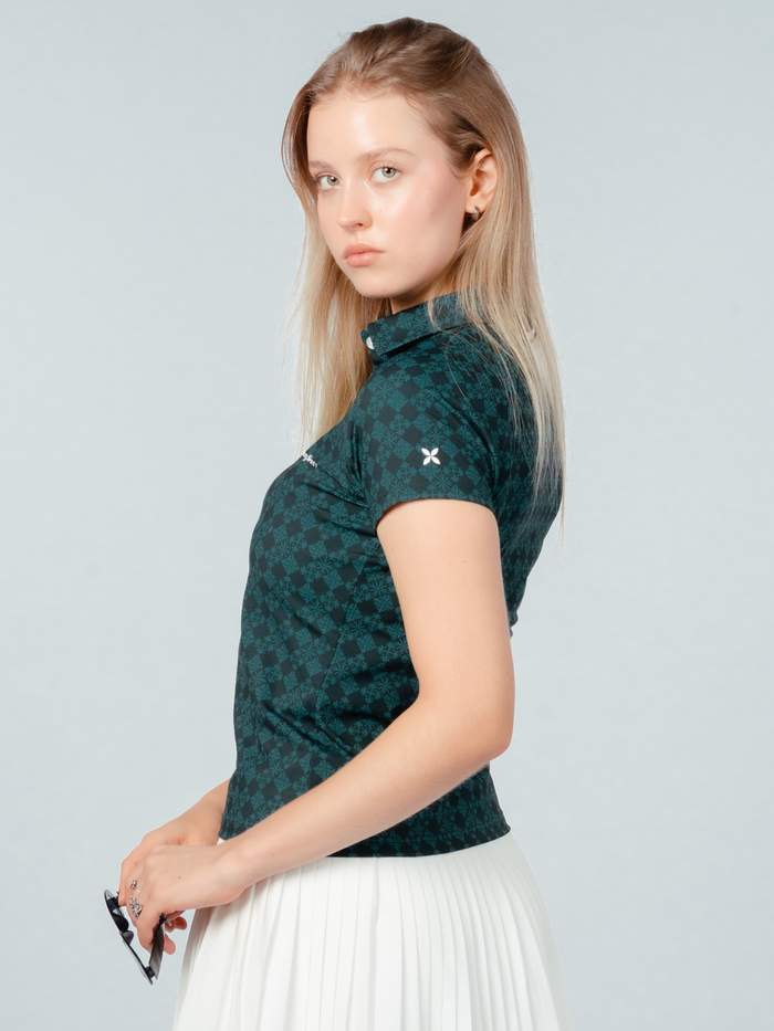 Kualesa Women's Batik Tribute Impact Polo - Ceplok Matah