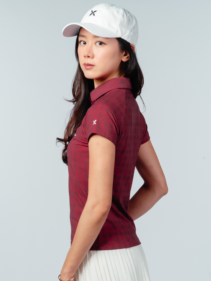 Kualesa Women's Batik Tribute Impact Polo - Ceplok Tumis