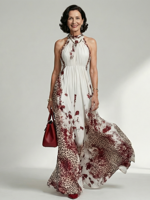 Orlune | Pleated White Maxi Dress