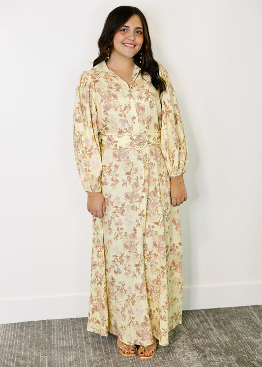 Carolyn Floral Belted Maxi Dress