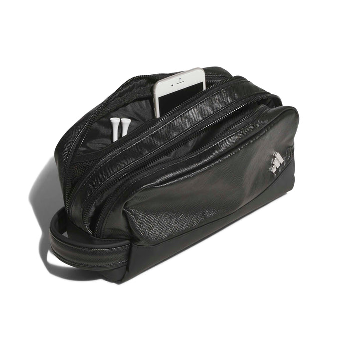 Adidas Unisex PU Leather 2-Zip Pouch - Black