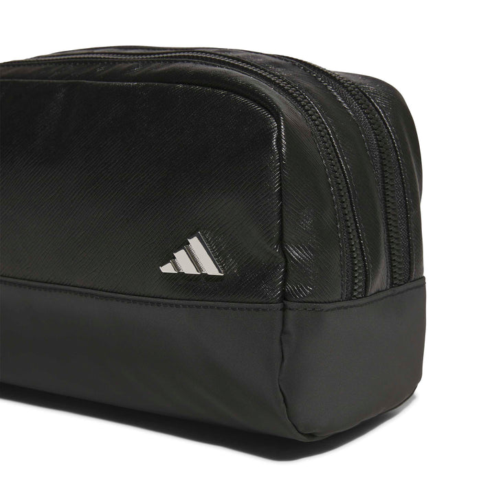 Adidas Unisex PU Leather 2-Zip Pouch - Black