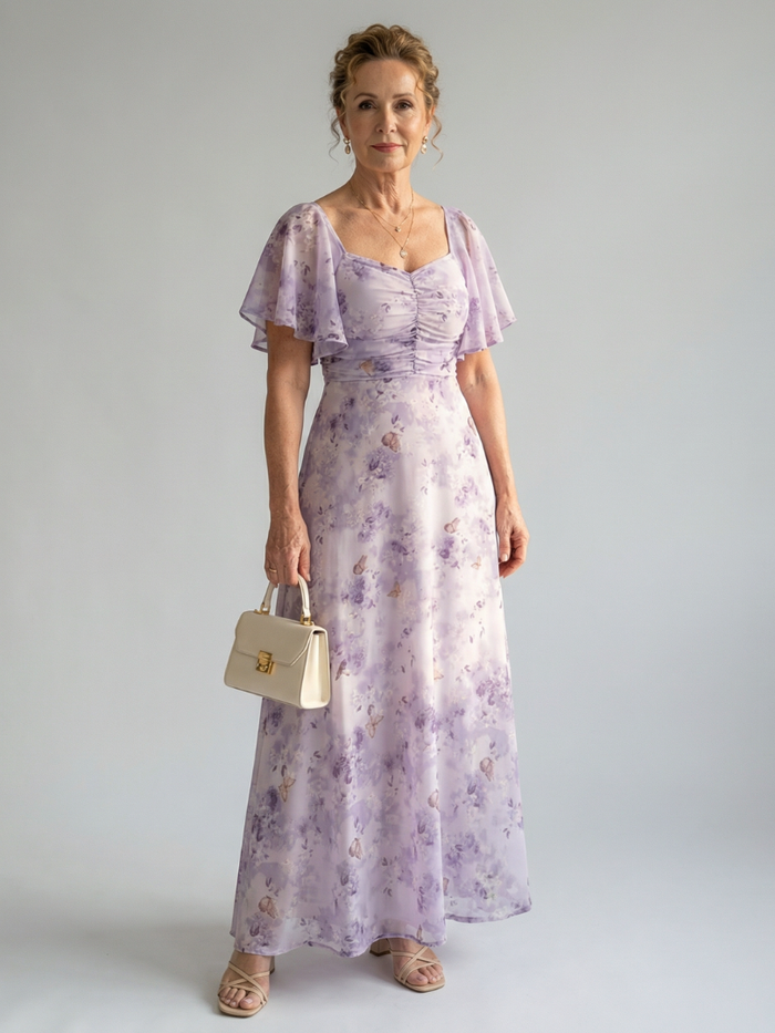 Vaelis | Flutter Sleeve Midi Dress